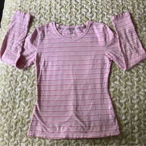 No Boundaries pink striped long sleeve tee - size L (11/13)